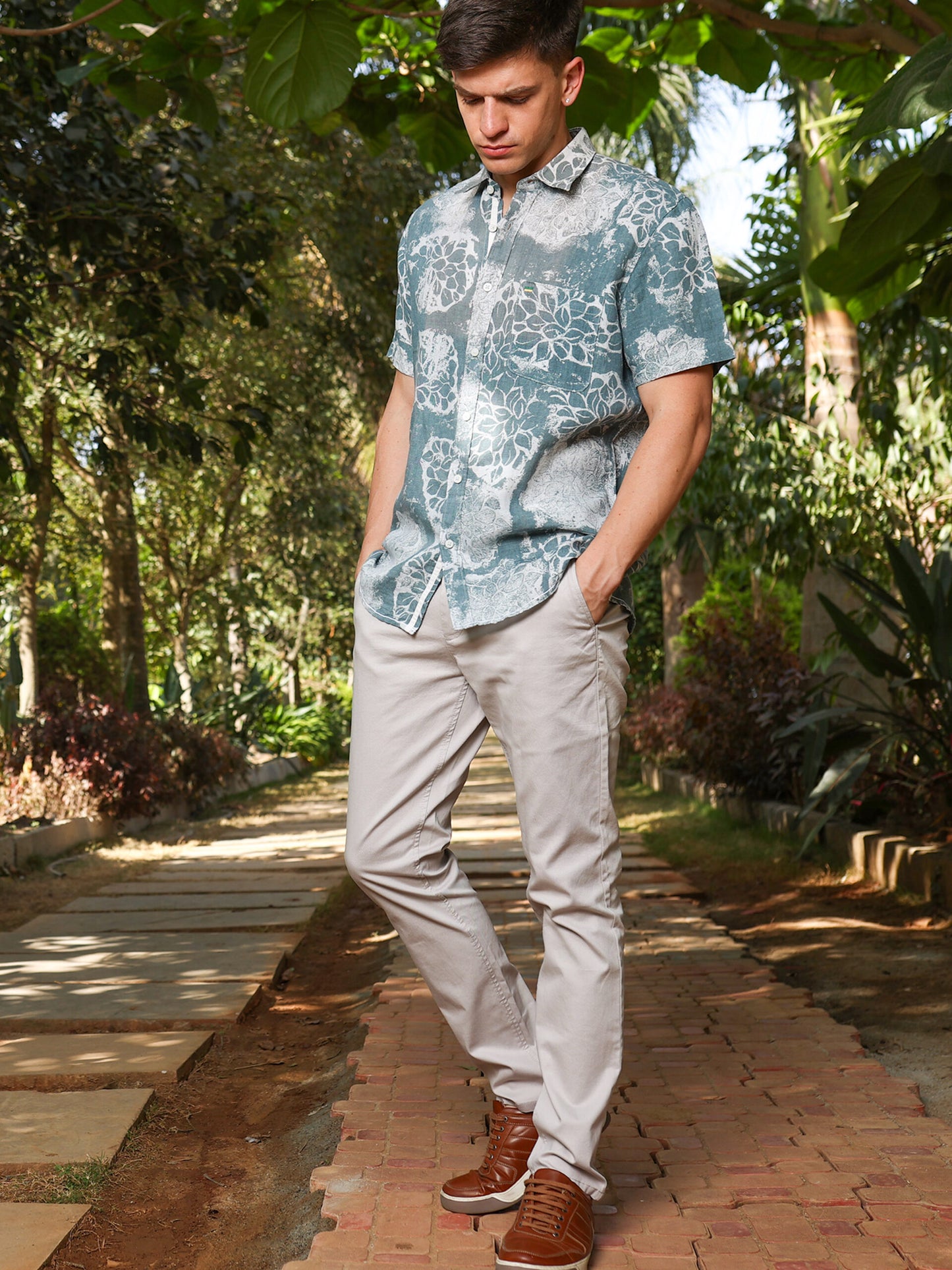 Dense Forest Green Linen Shirt