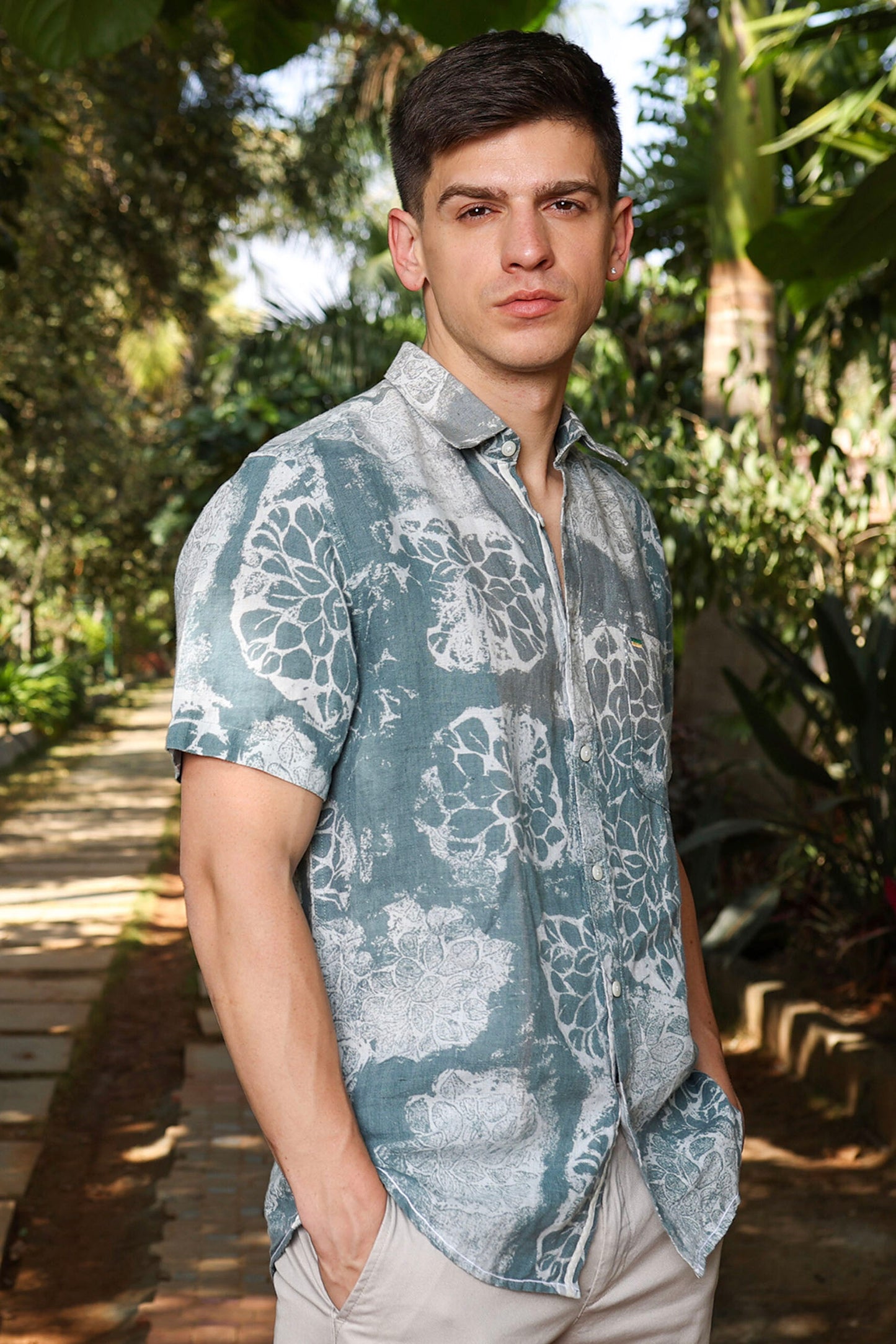 Dense Forest Green Linen Shirt