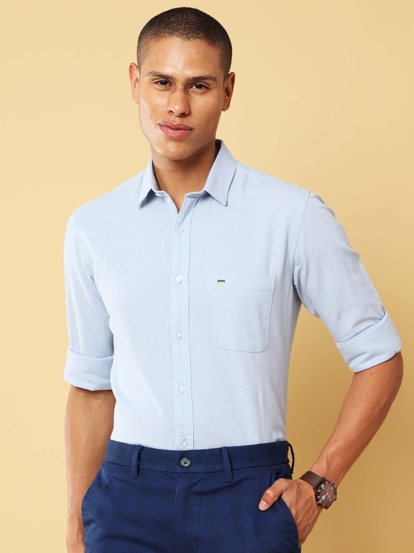 Trevor Blue Linen Shirt
