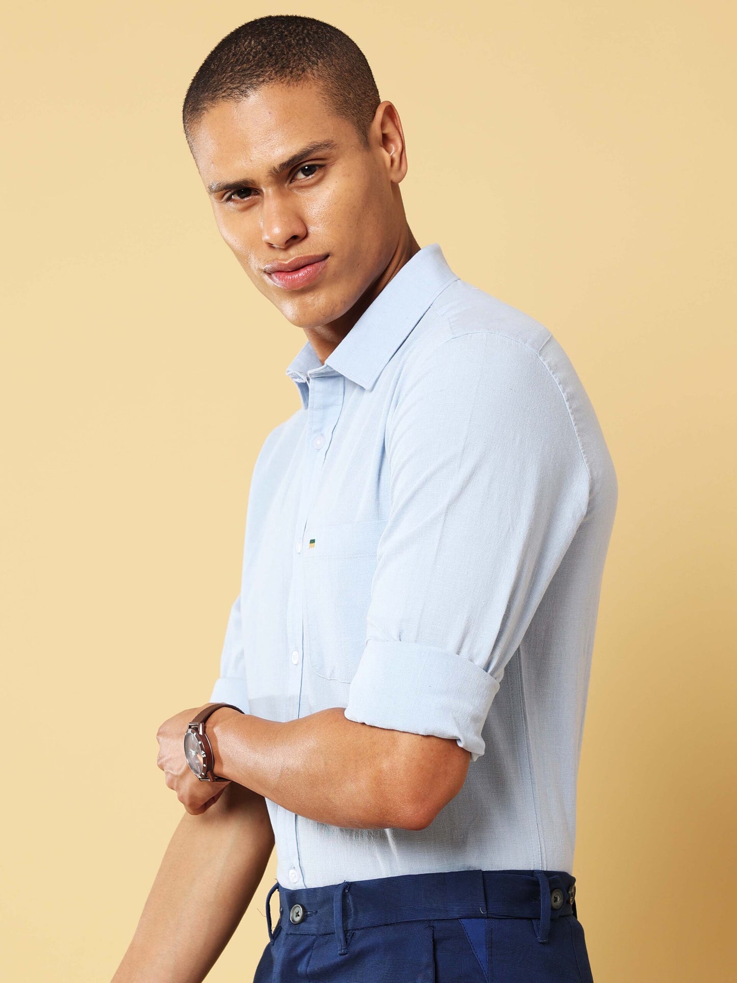 Trevor Blue Linen Shirt