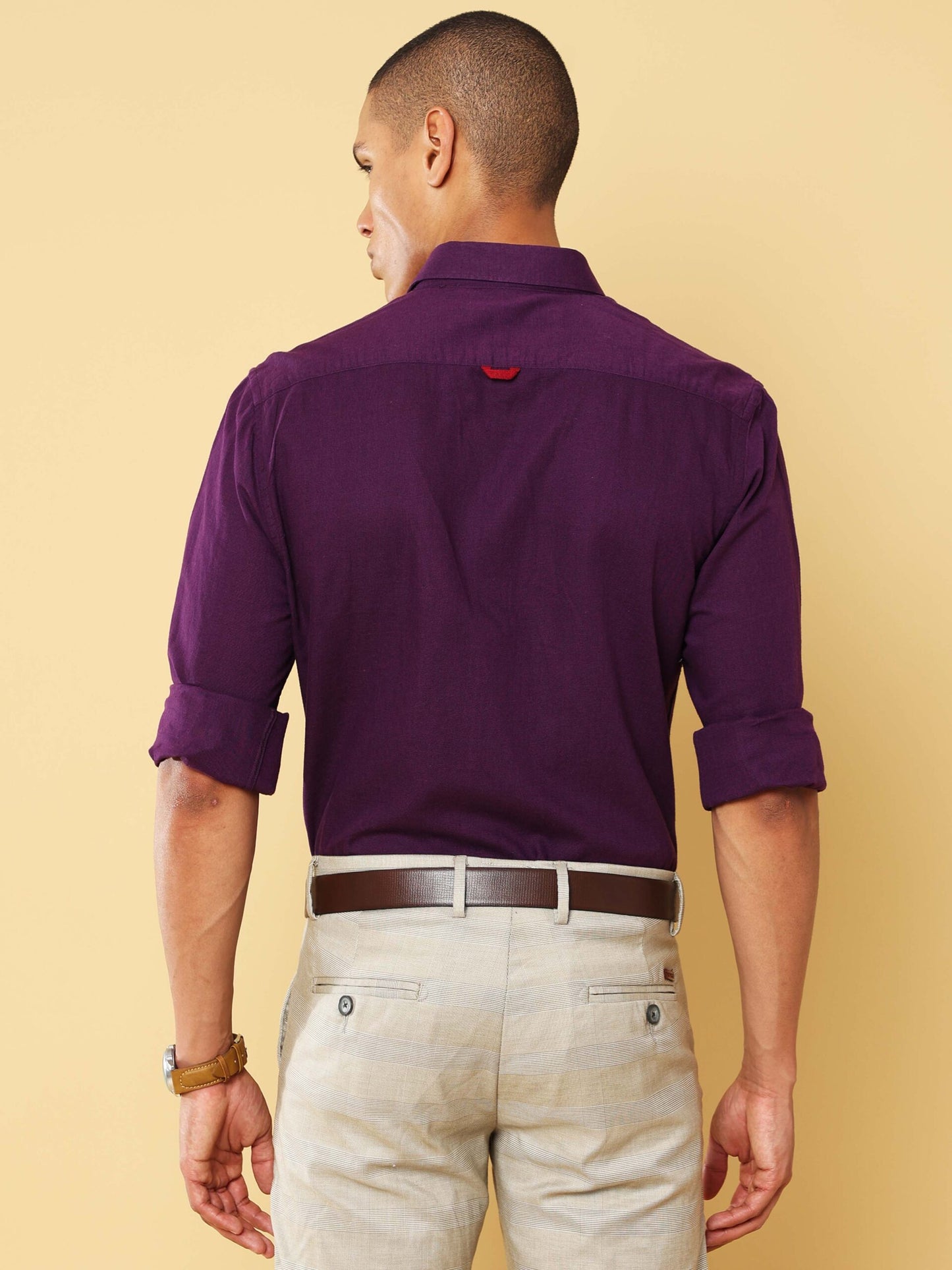 CLEMATIO GRAPE LINEN SHIRT