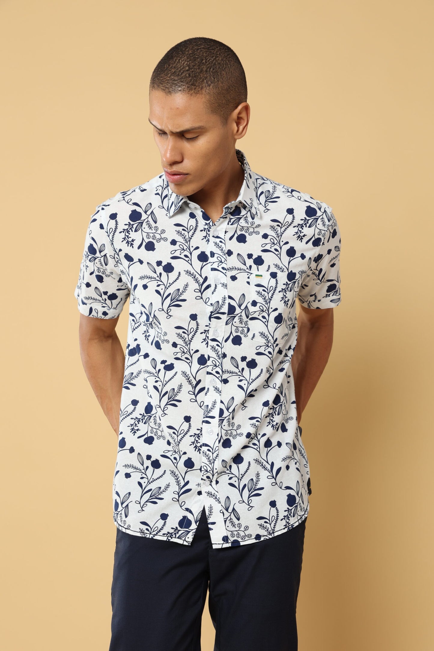 Blossom Blue Bud Print Shirt