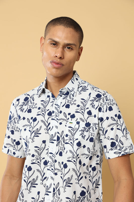 Blossom Blue Bud Print Shirt