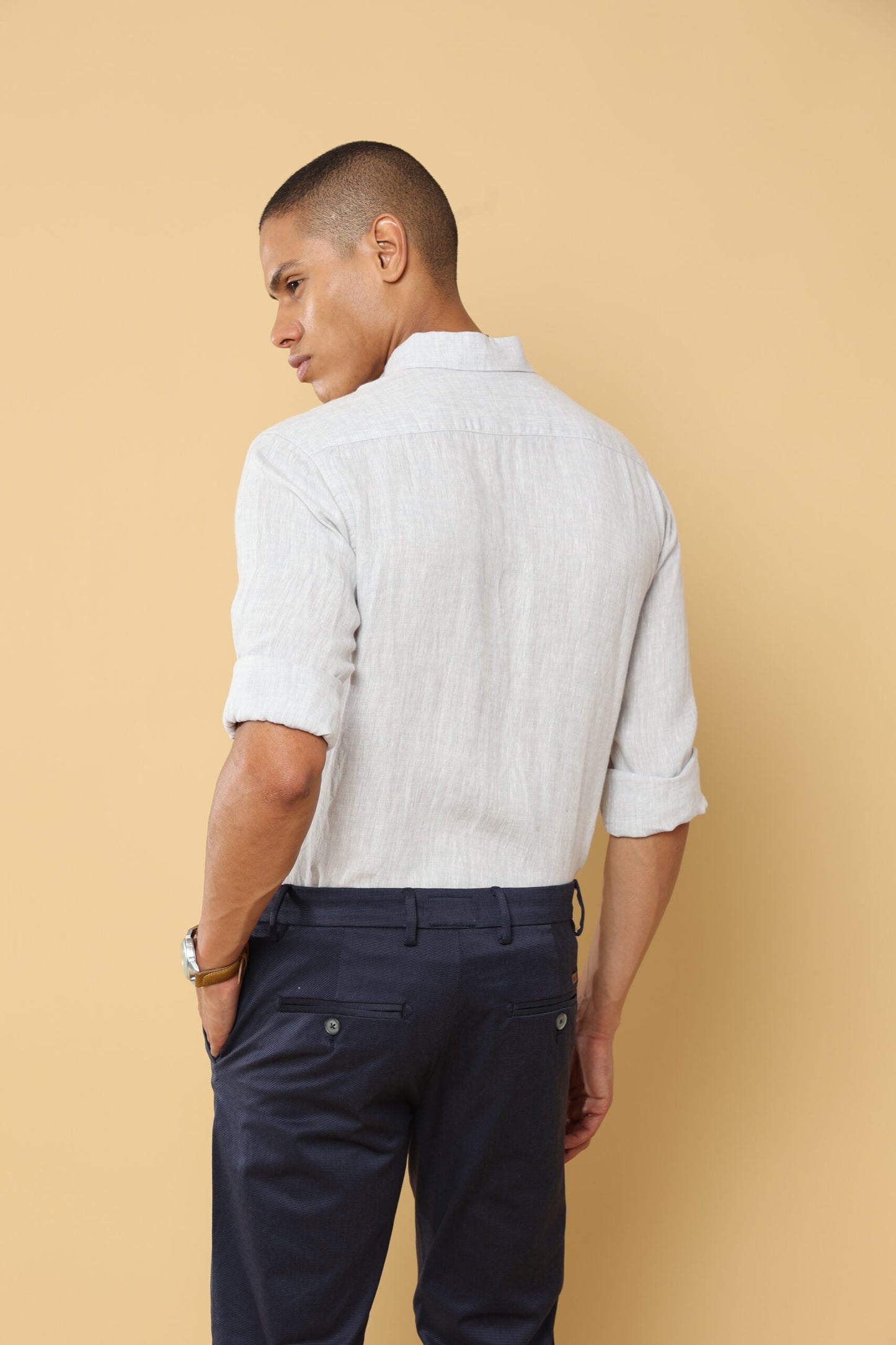 MAZUS GREY LINEN SHIRT