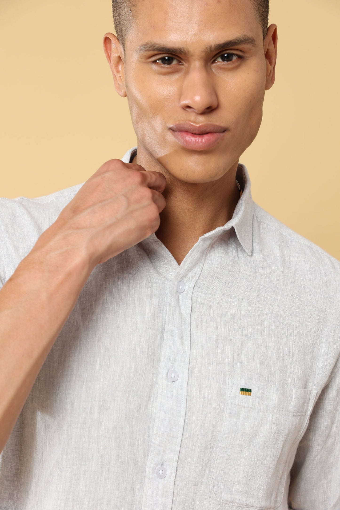 MAZUS GREY LINEN SHIRT