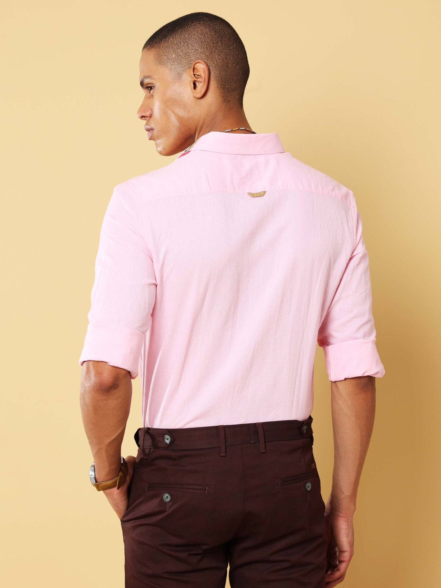 ROOSEVELT PINK LINEN SHIRT