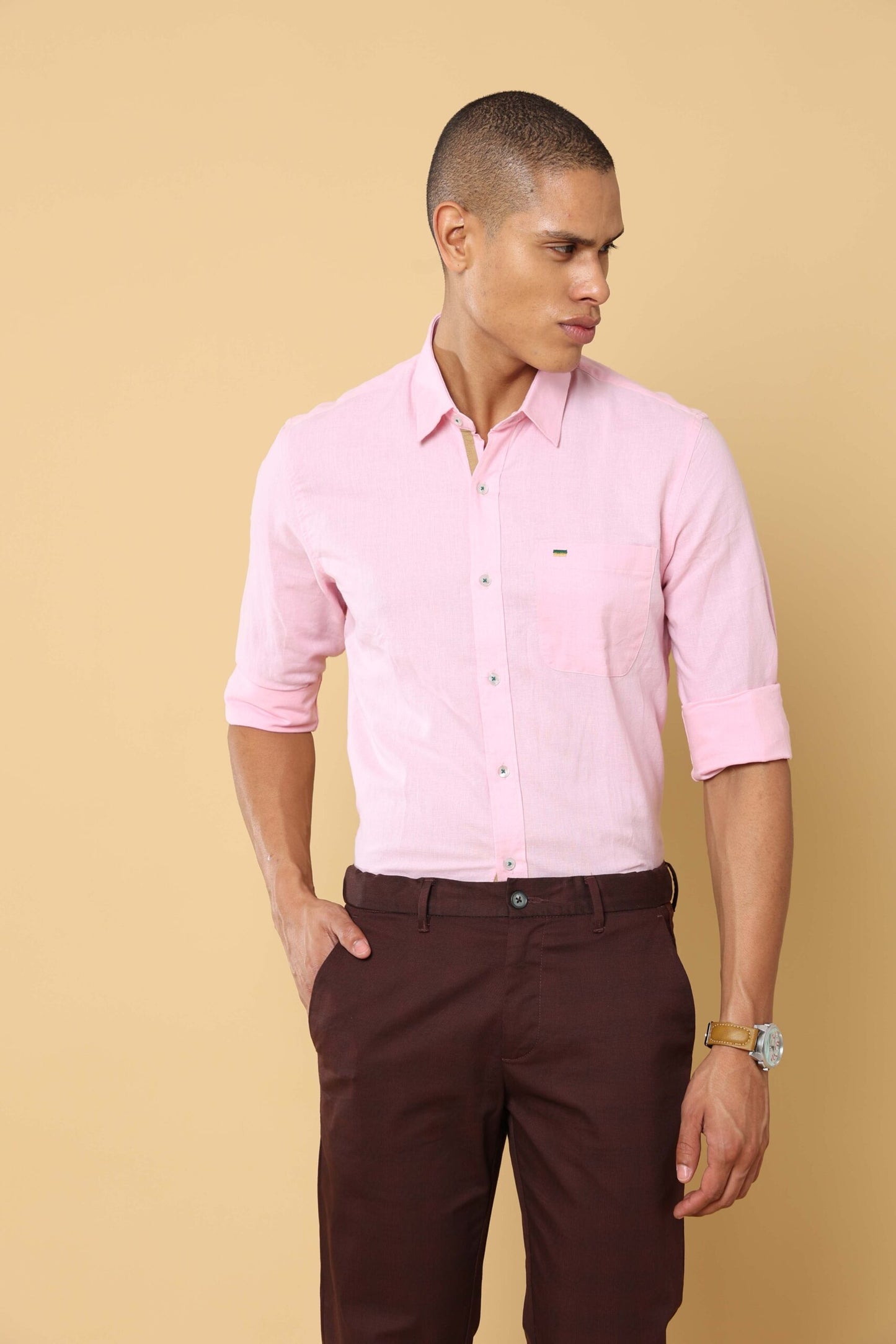 ROOSEVELT PINK LINEN SHIRT