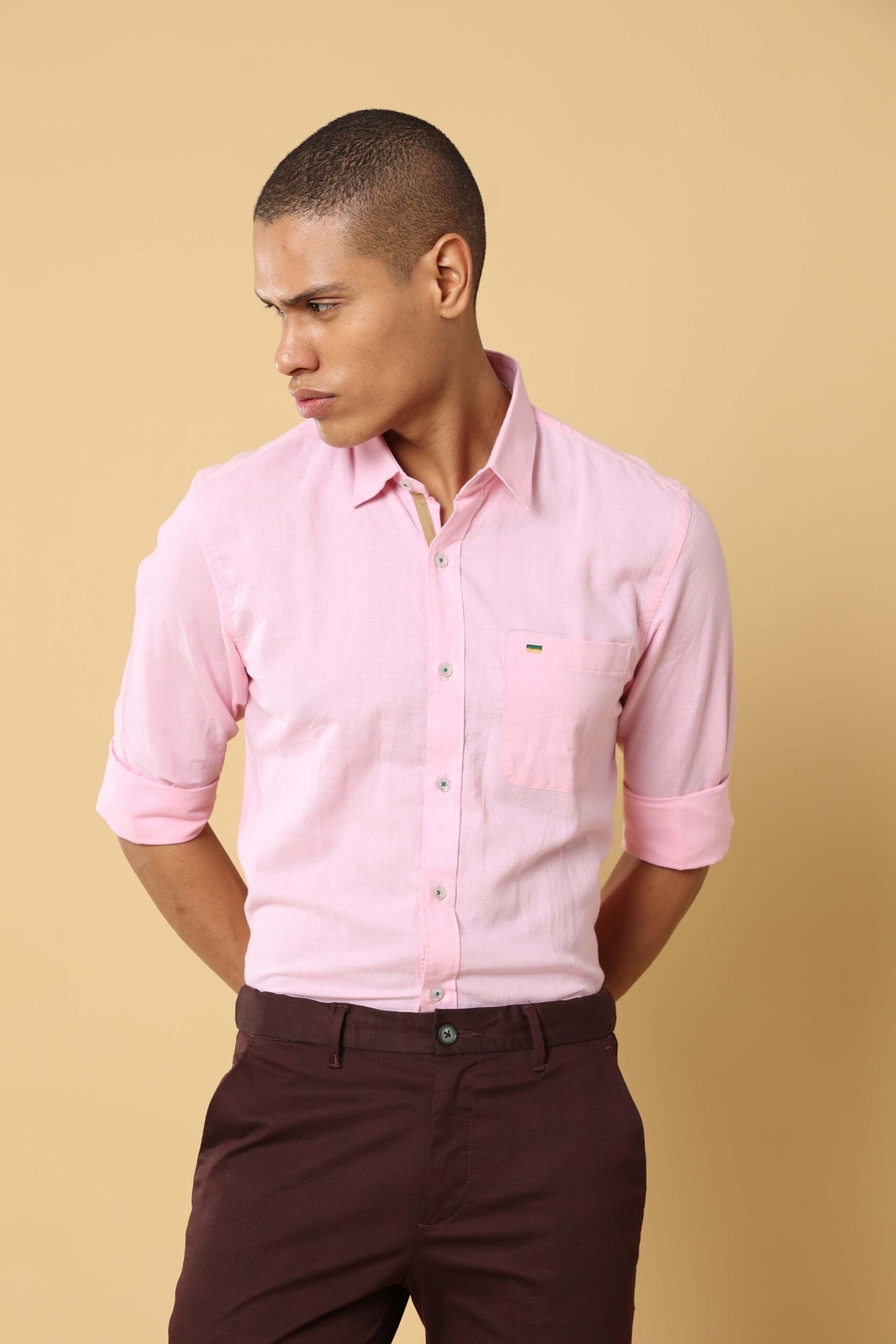 ROOSEVELT PINK LINEN SHIRT