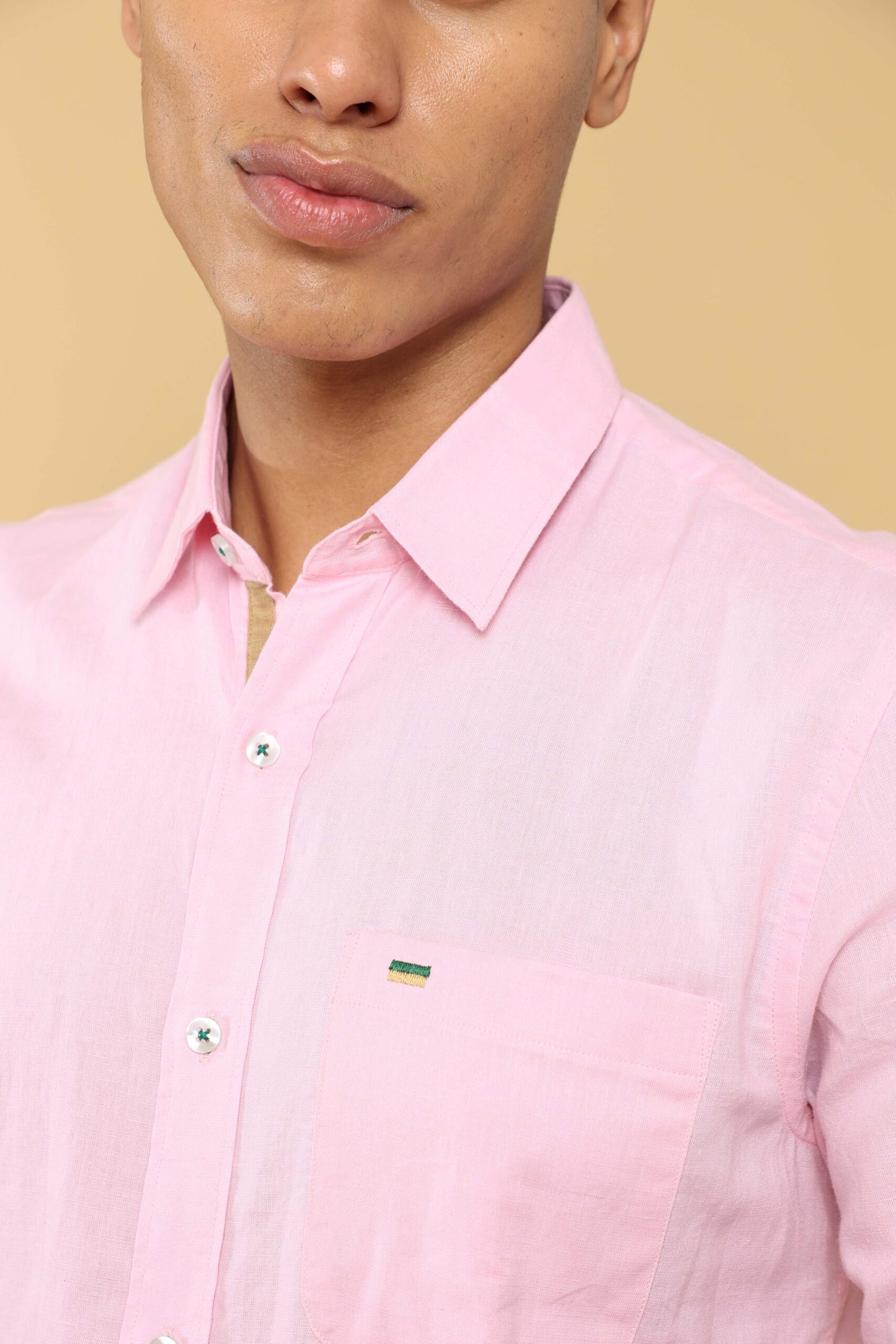 ROOSEVELT PINK LINEN SHIRT