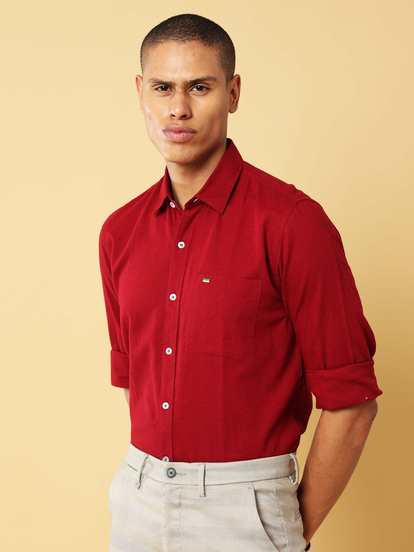 JARED RED LINEN SHIRT