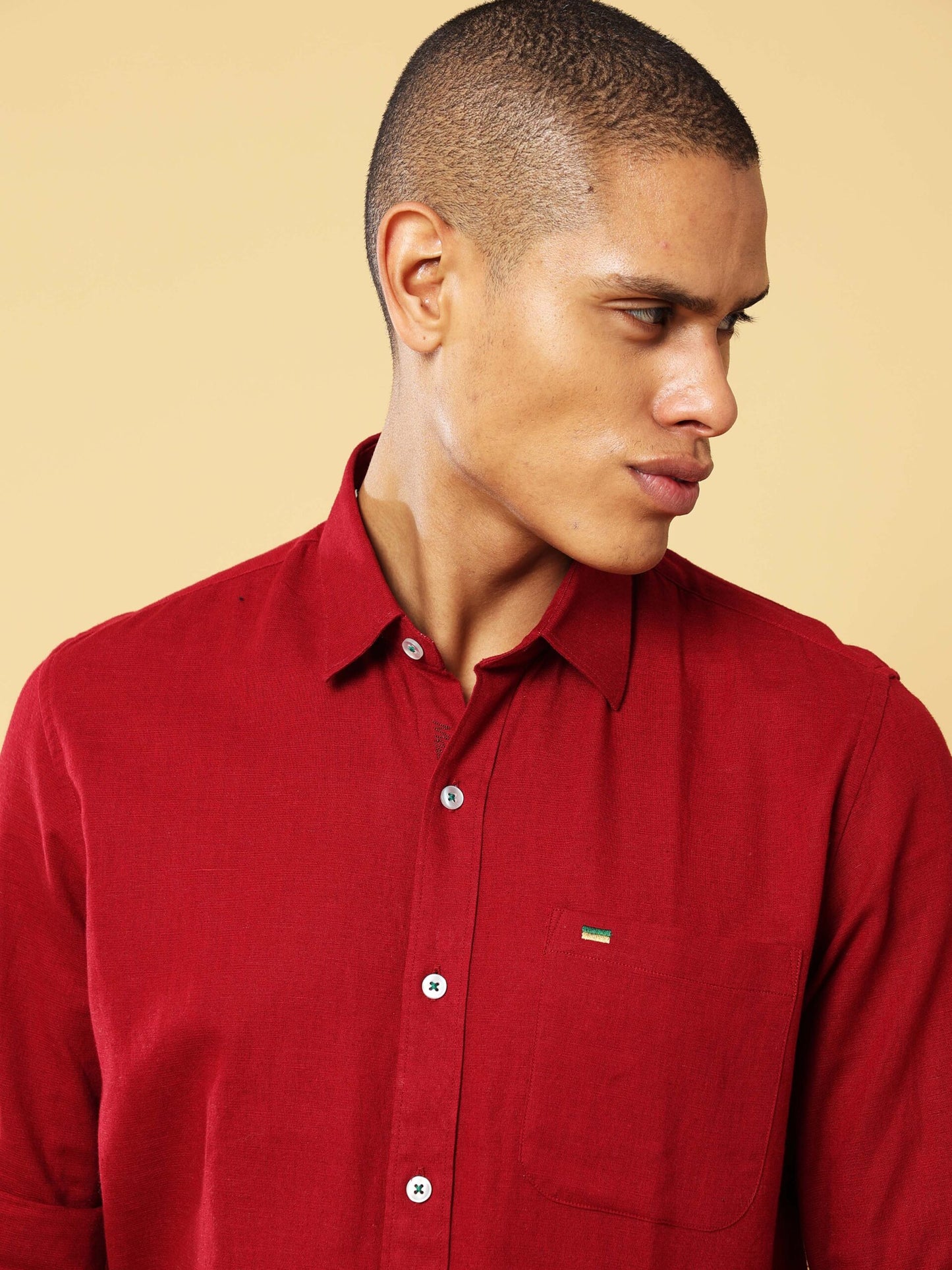 JARED RED LINEN SHIRT