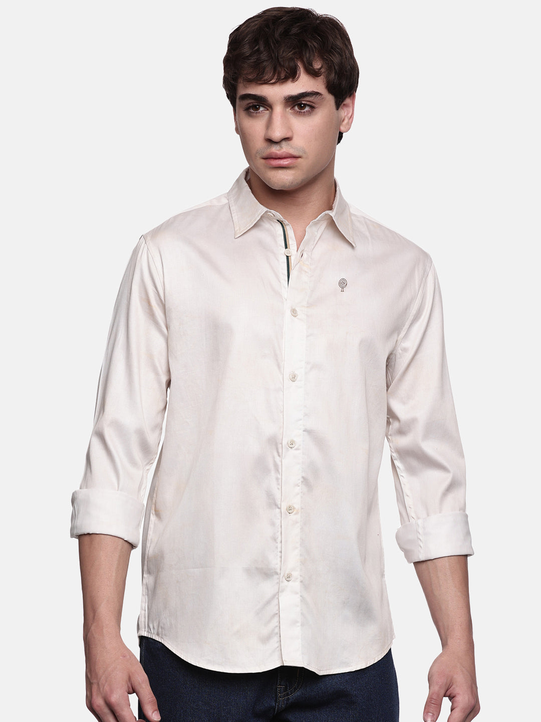 PRINTED PRIMUM  COTTON SATIN SHIRT