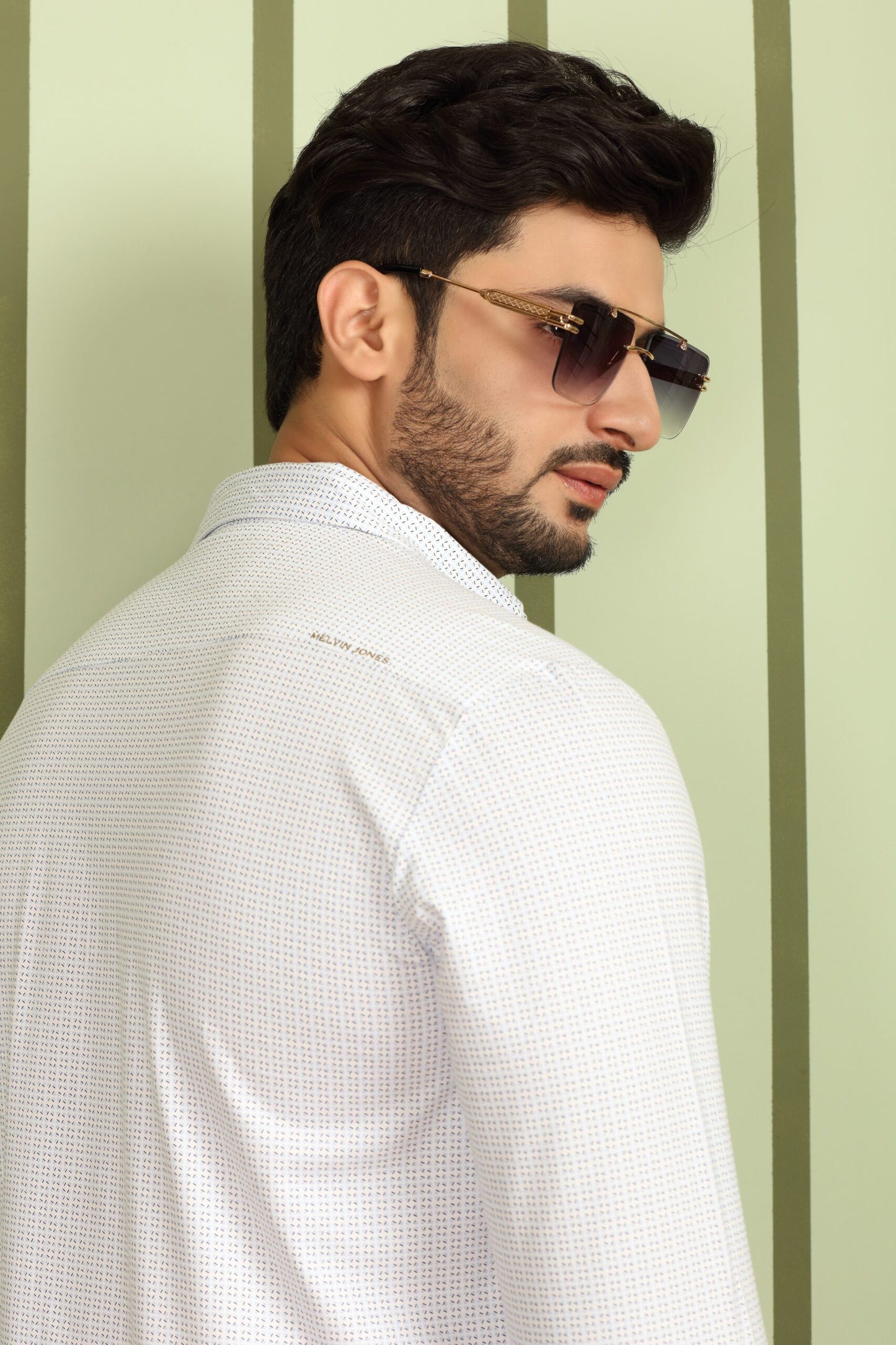 Premium Blue Black Stick Pattern Shirt