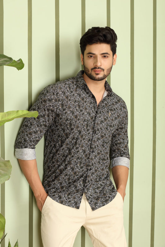 Premium Concentric Star Print Shirt