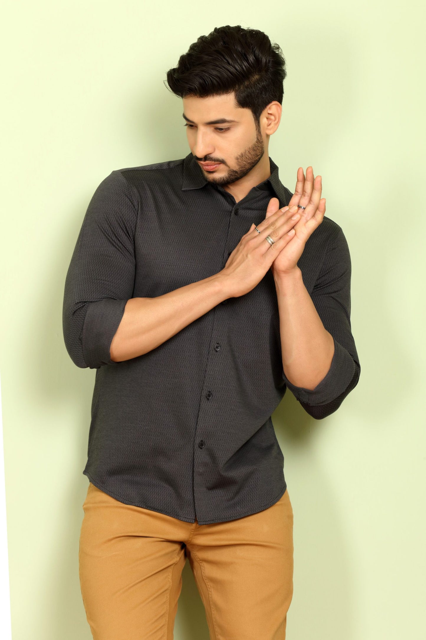 CHARCOAL DIAMOND DOBBY