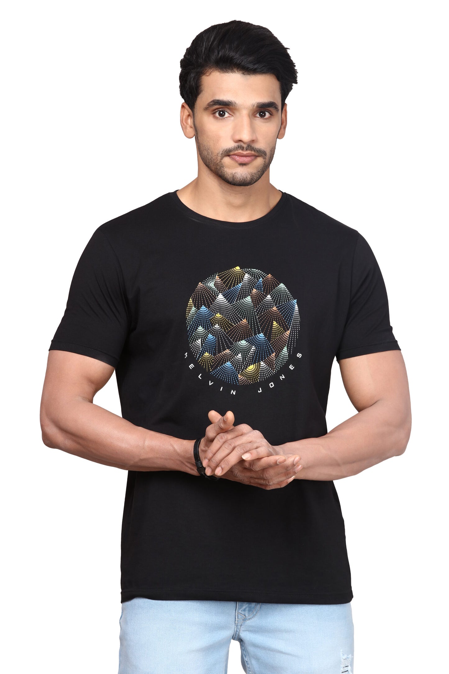 Obsidian Cotton Round Neck T-Shirt