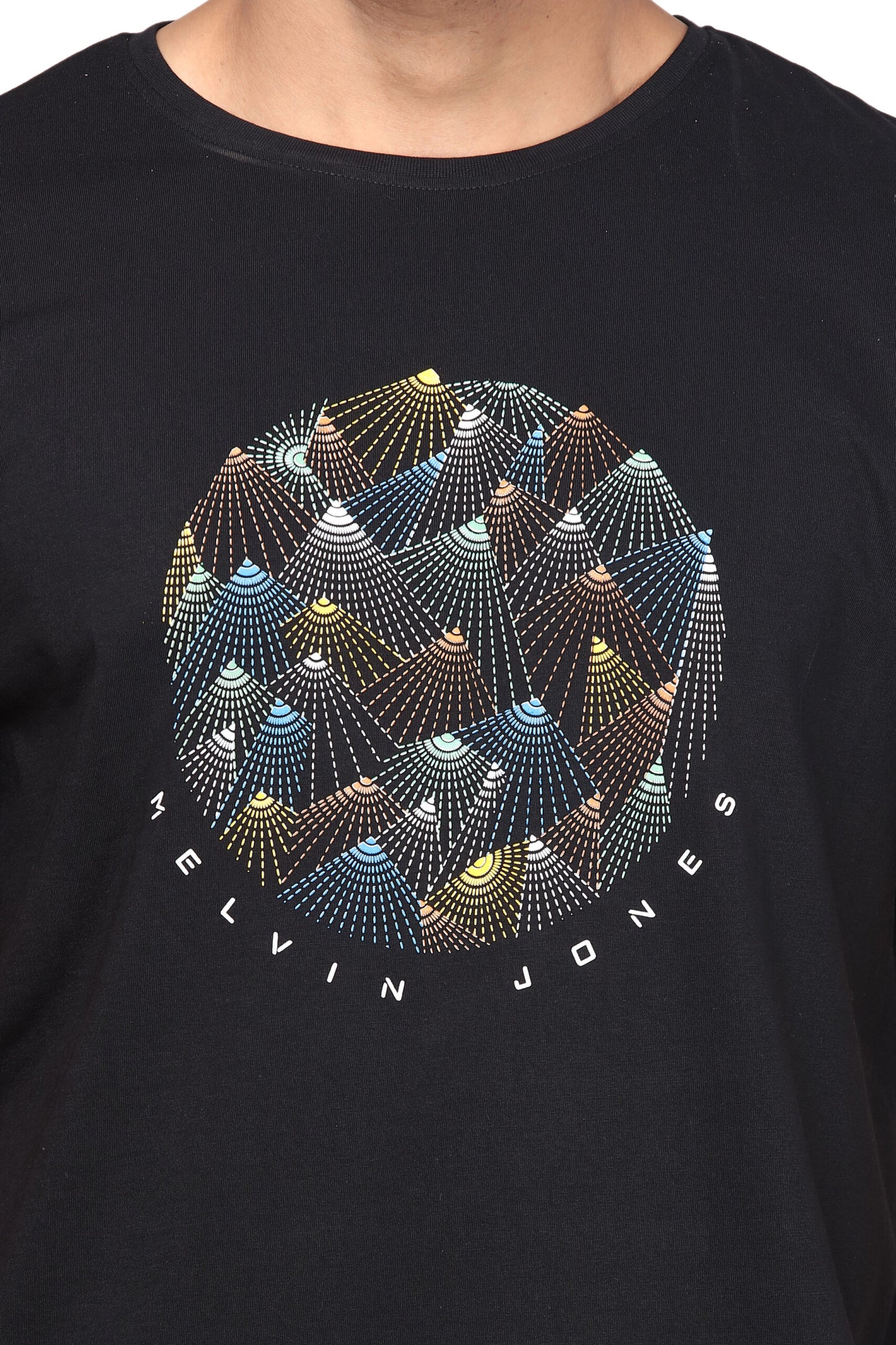 Obsidian Cotton Round Neck T-Shirt