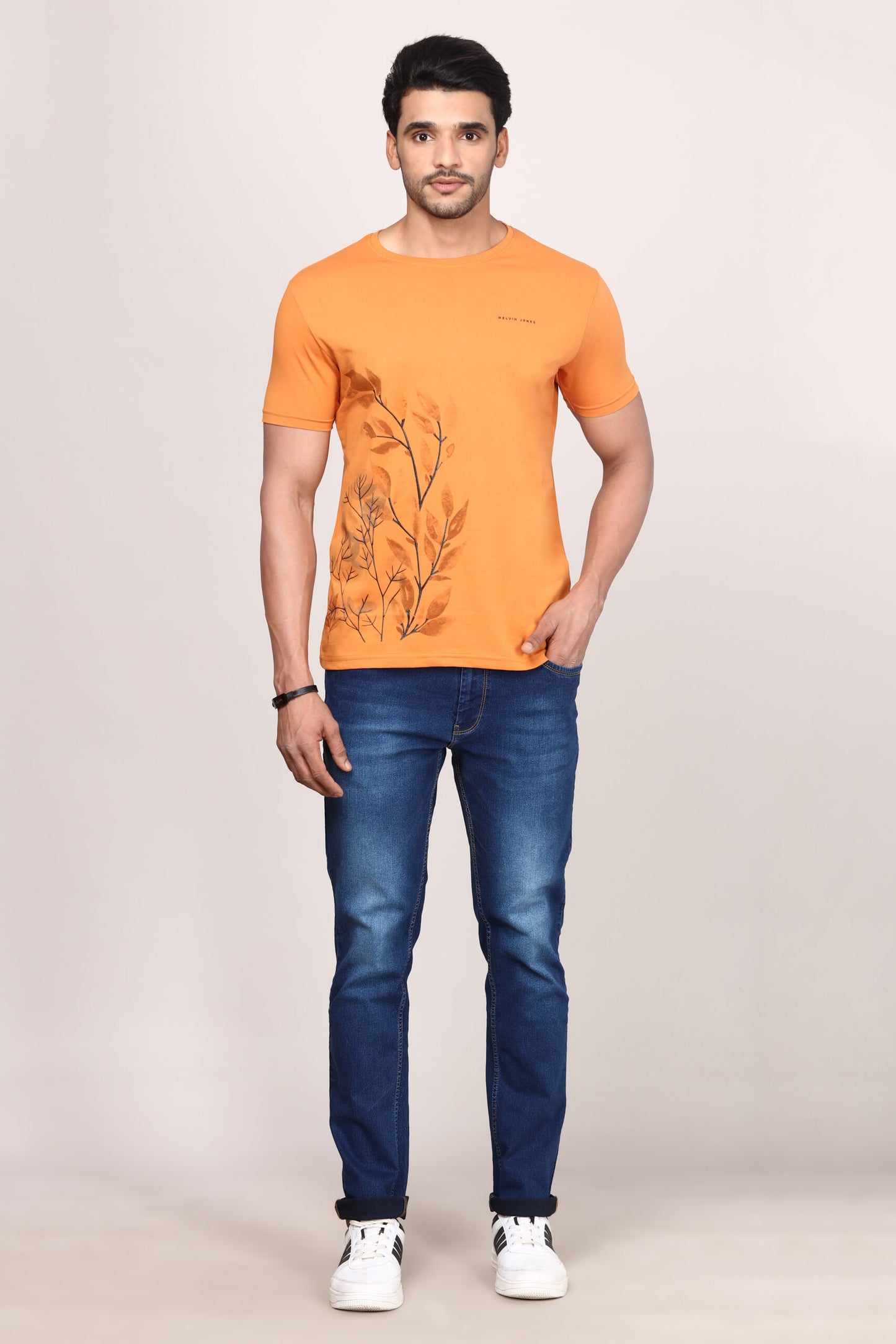 Amber Cotton Round Neck T-Shirt