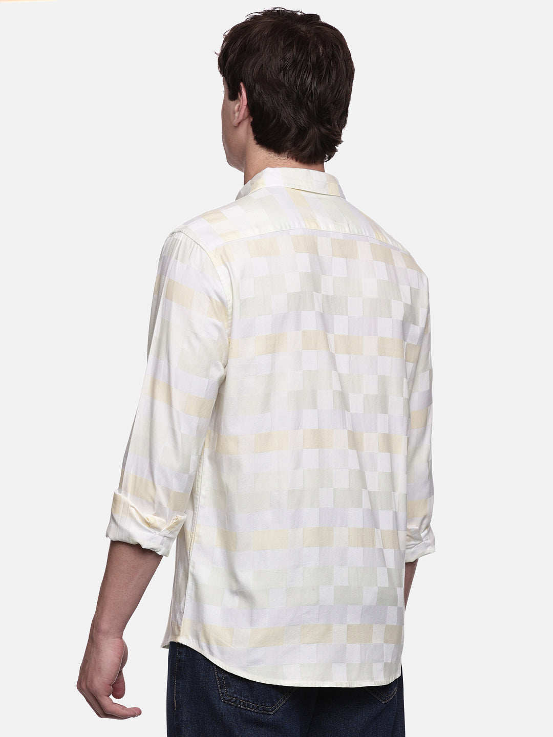 Men’s Yarn-Dyed Cotton Satin Shirt