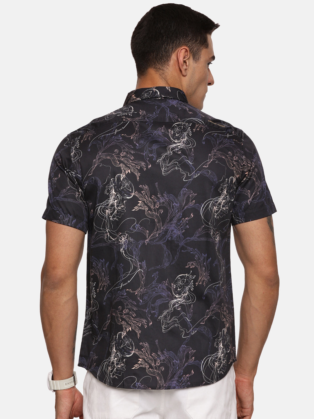 PRINTED PRIMUM  COTTON SATIN SHIRT