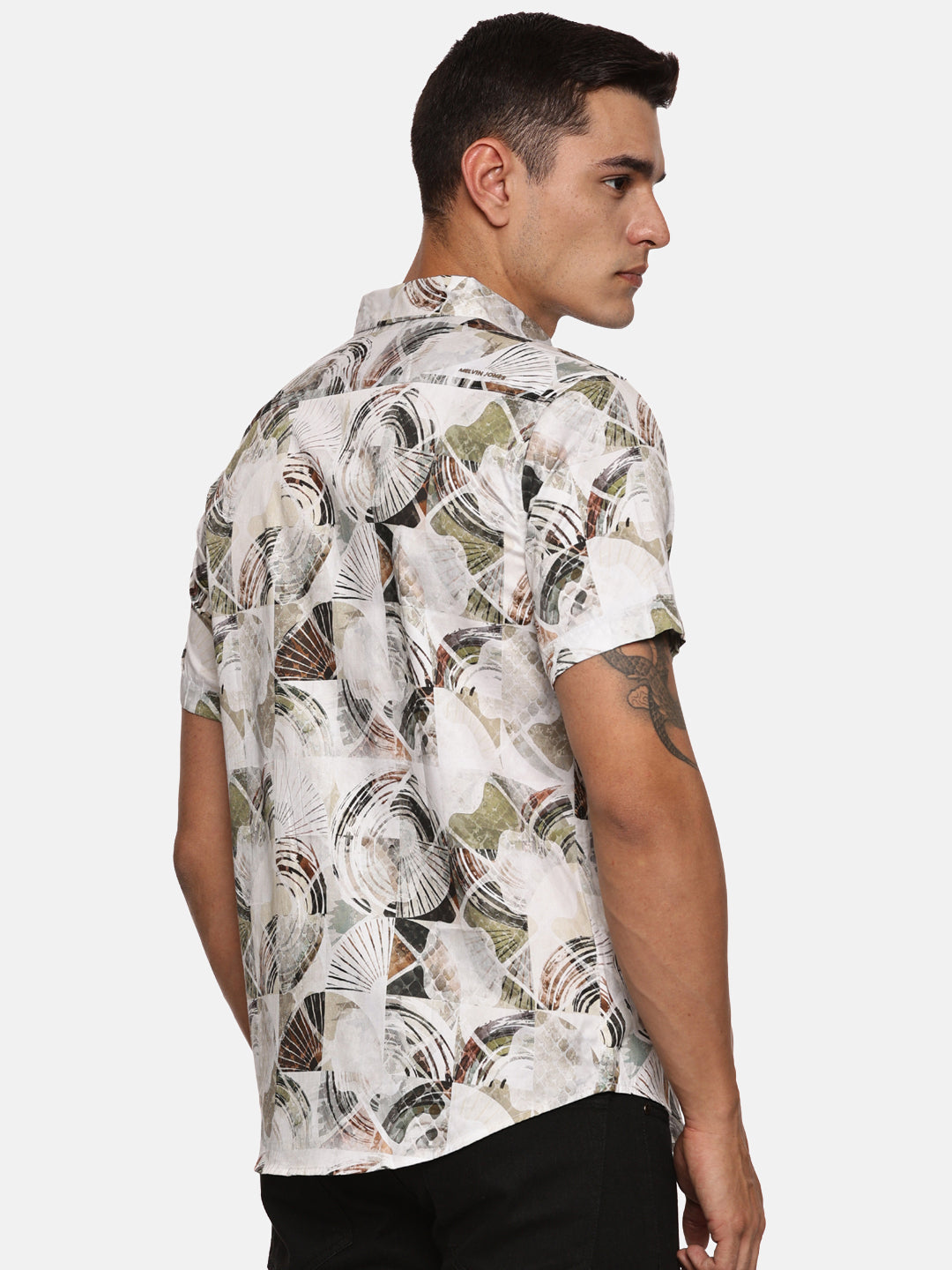 PRINTED PRIMUM  COTTON SATIN SHIRT