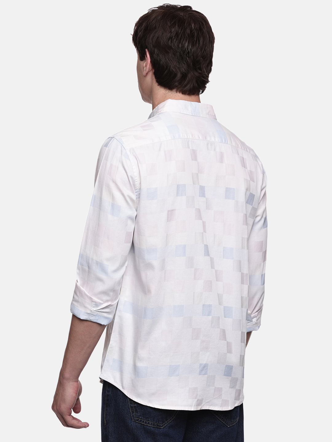 Men’s Yarn-Dyed Cotton Satin Shirt