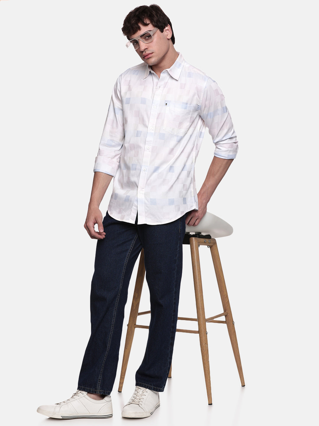 Men’s Yarn-Dyed Cotton Satin Shirt