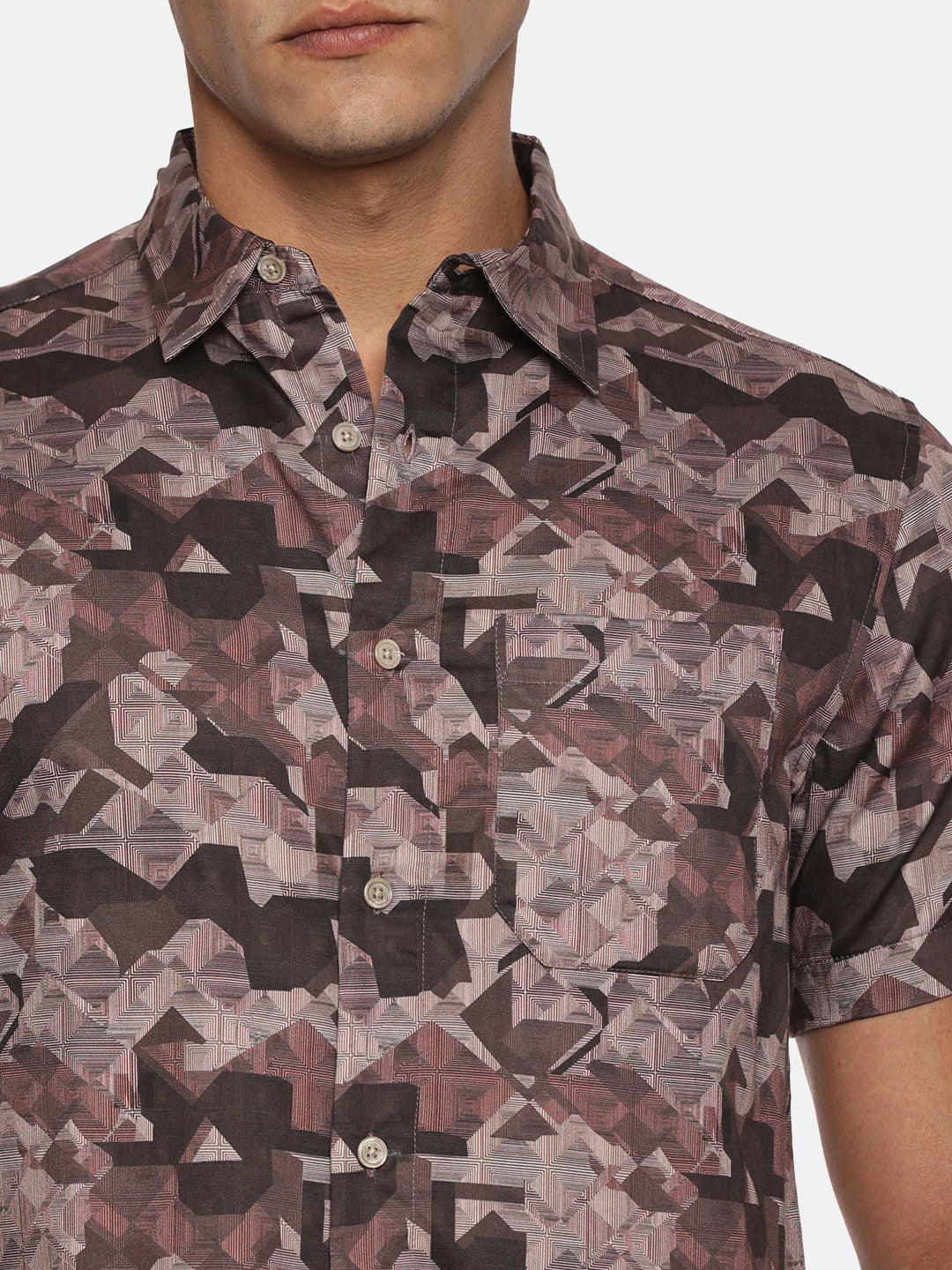 PRINTED PRIMUM  COTTON SATIN SHIRT