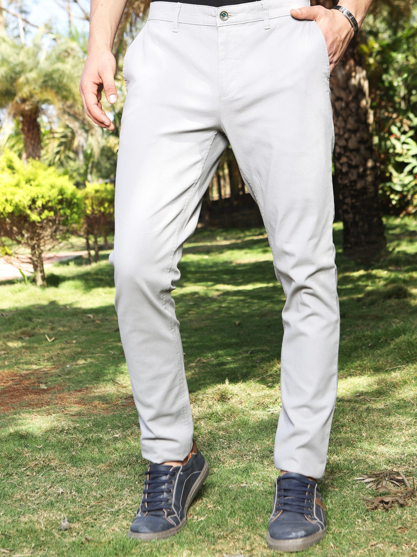 Premium Grey Solid Trouser