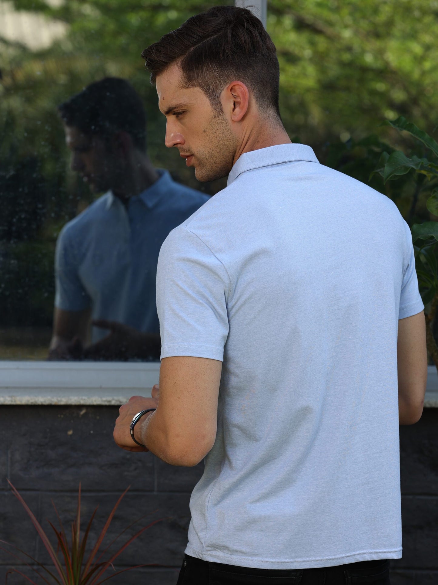 Ice Blue Premium Cotton Polo T-Shirt