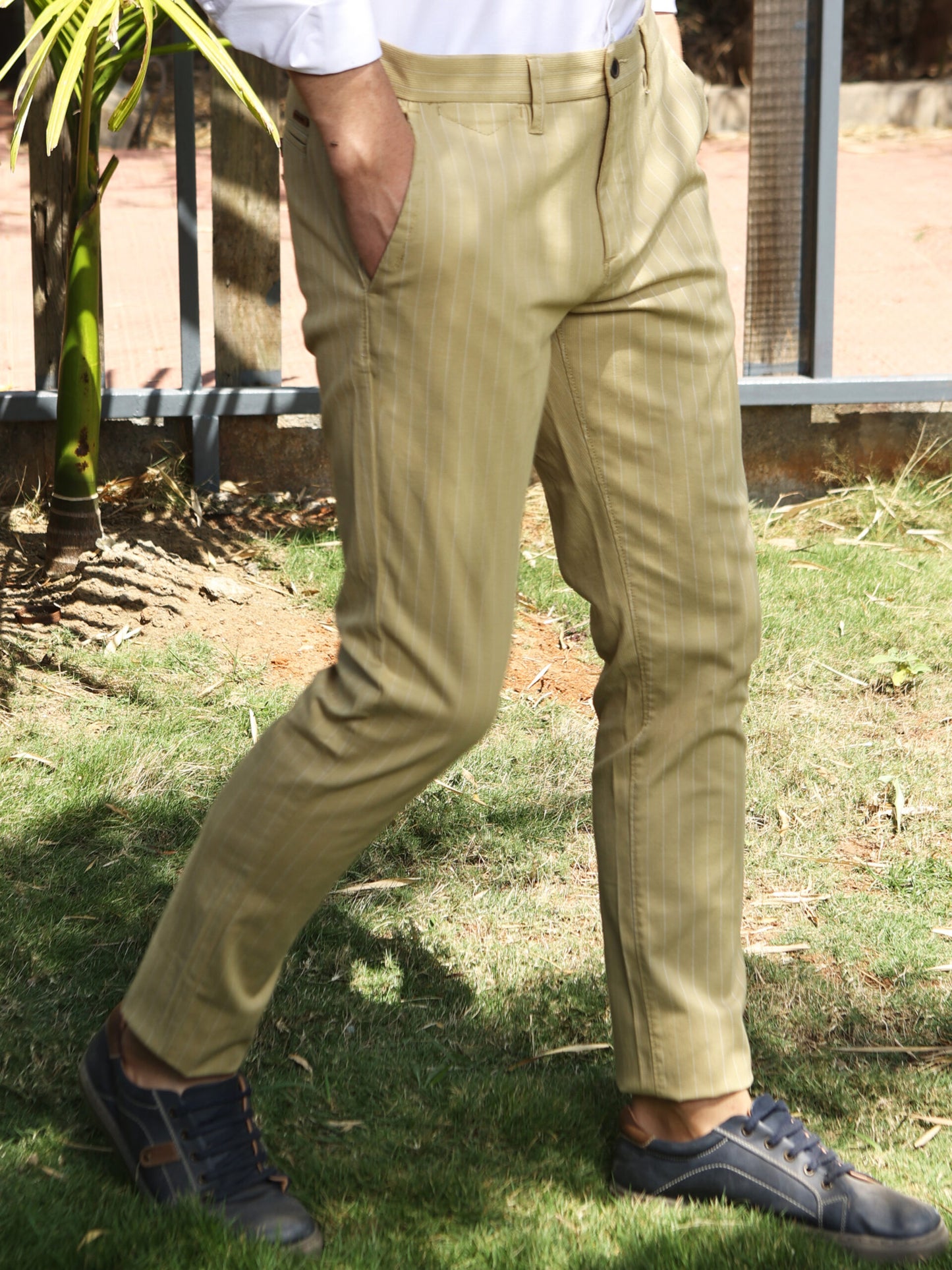 Premium Khaki Stripe Trouser