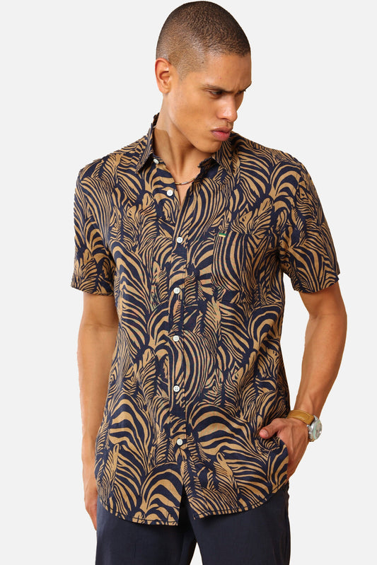 Chestnut Print Linen Shirt