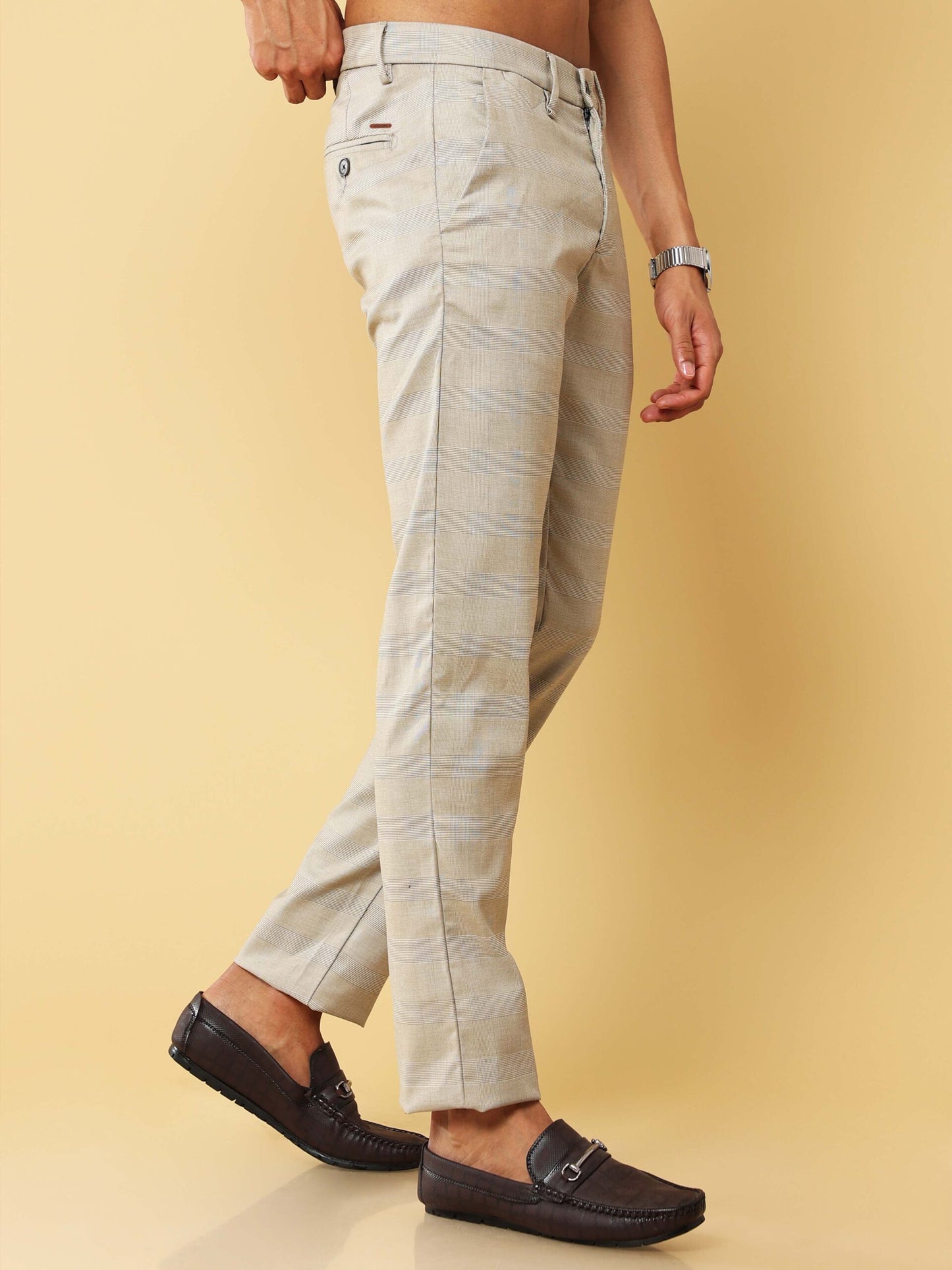 Premium Lt.brown Check Trouser
