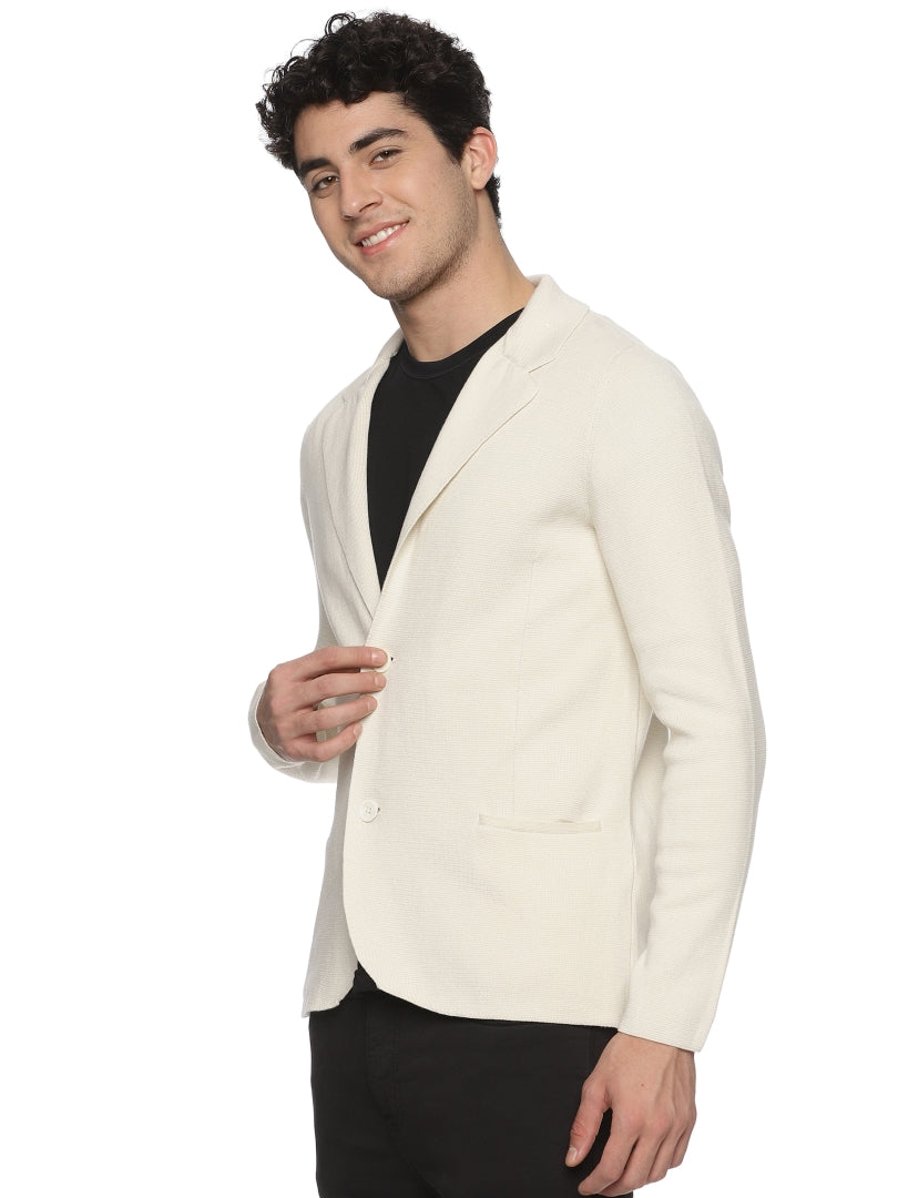 Premium Lite Beige Knitted Blazer