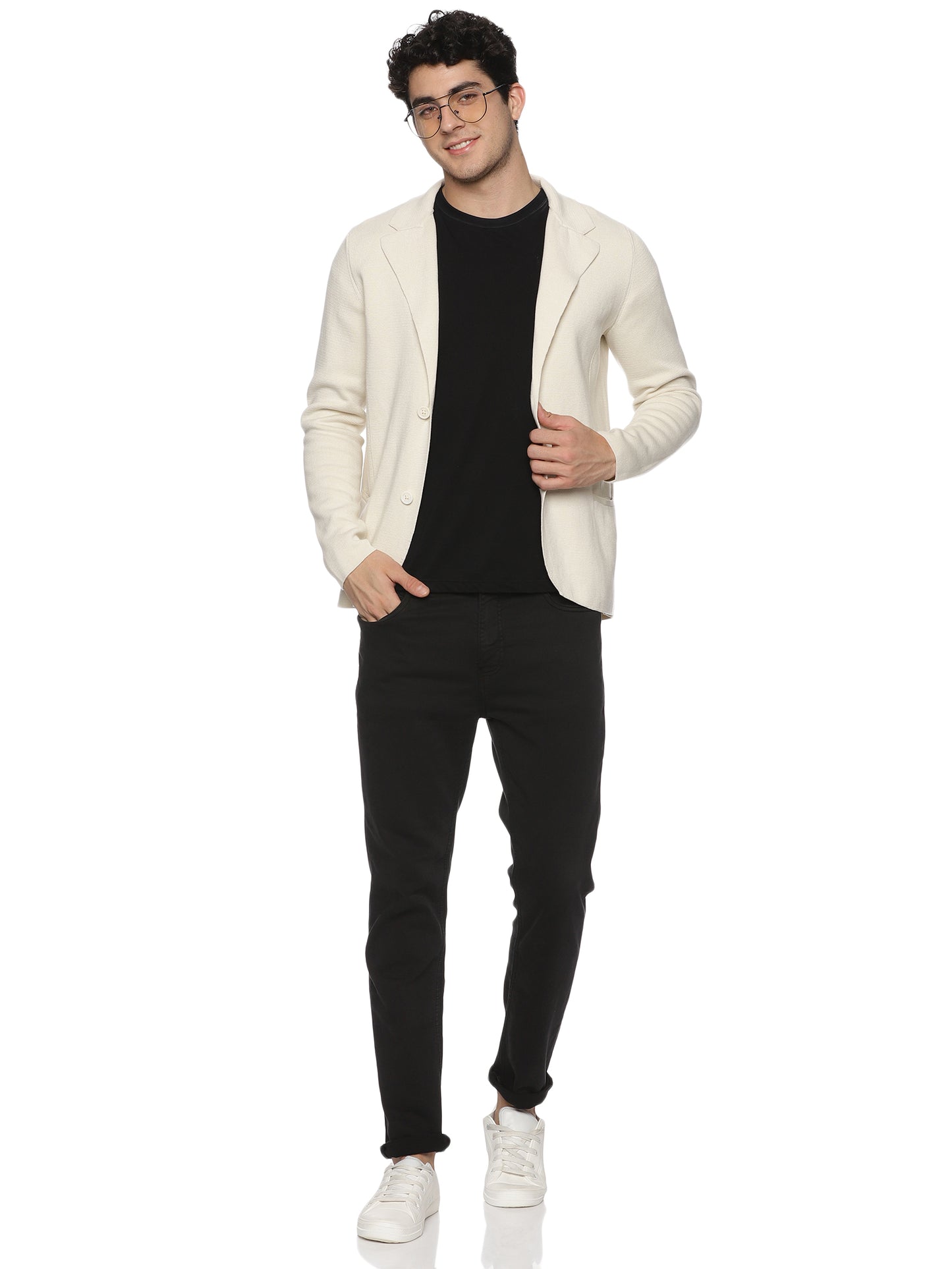 Premium Lite Beige Knitted Blazer