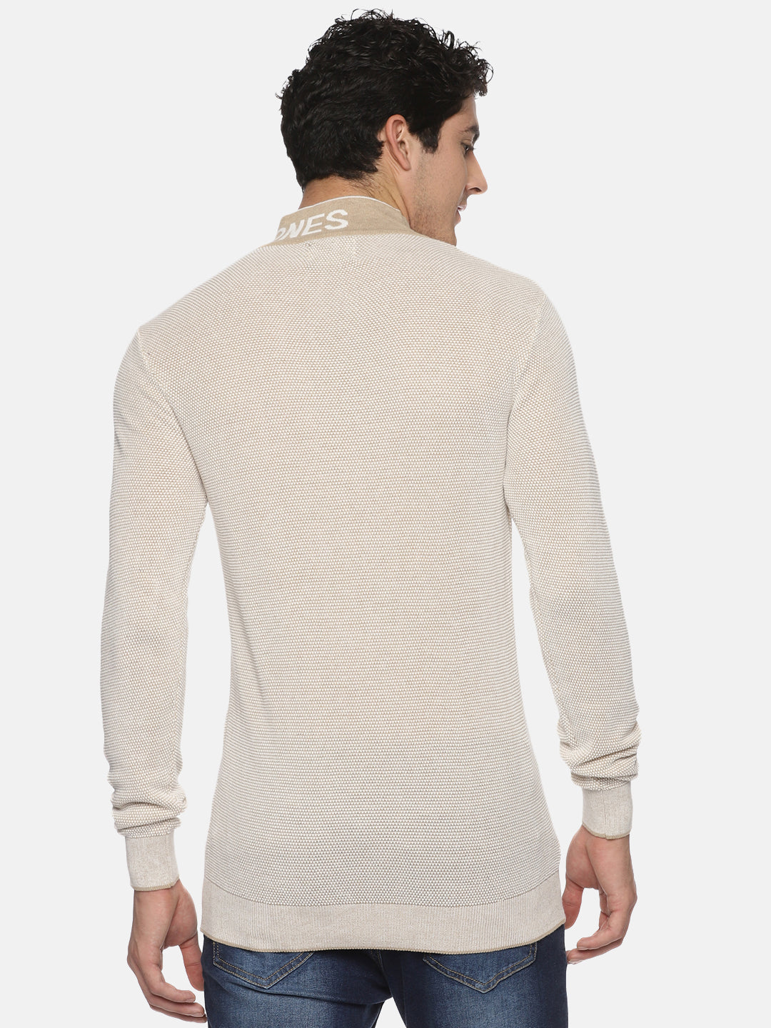 Classic Beige Knit Turtleneck Sweater