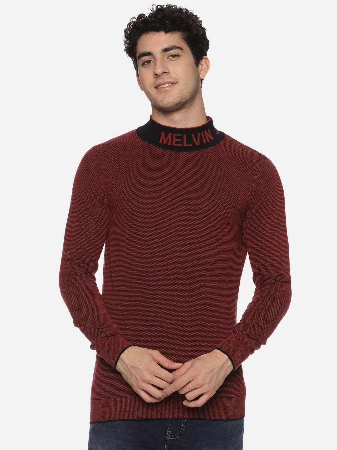 Classic Burgundy Knit Turtleneck Sweater