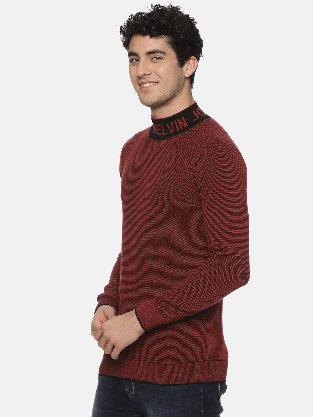 Classic Burgundy Knit Turtleneck Sweater