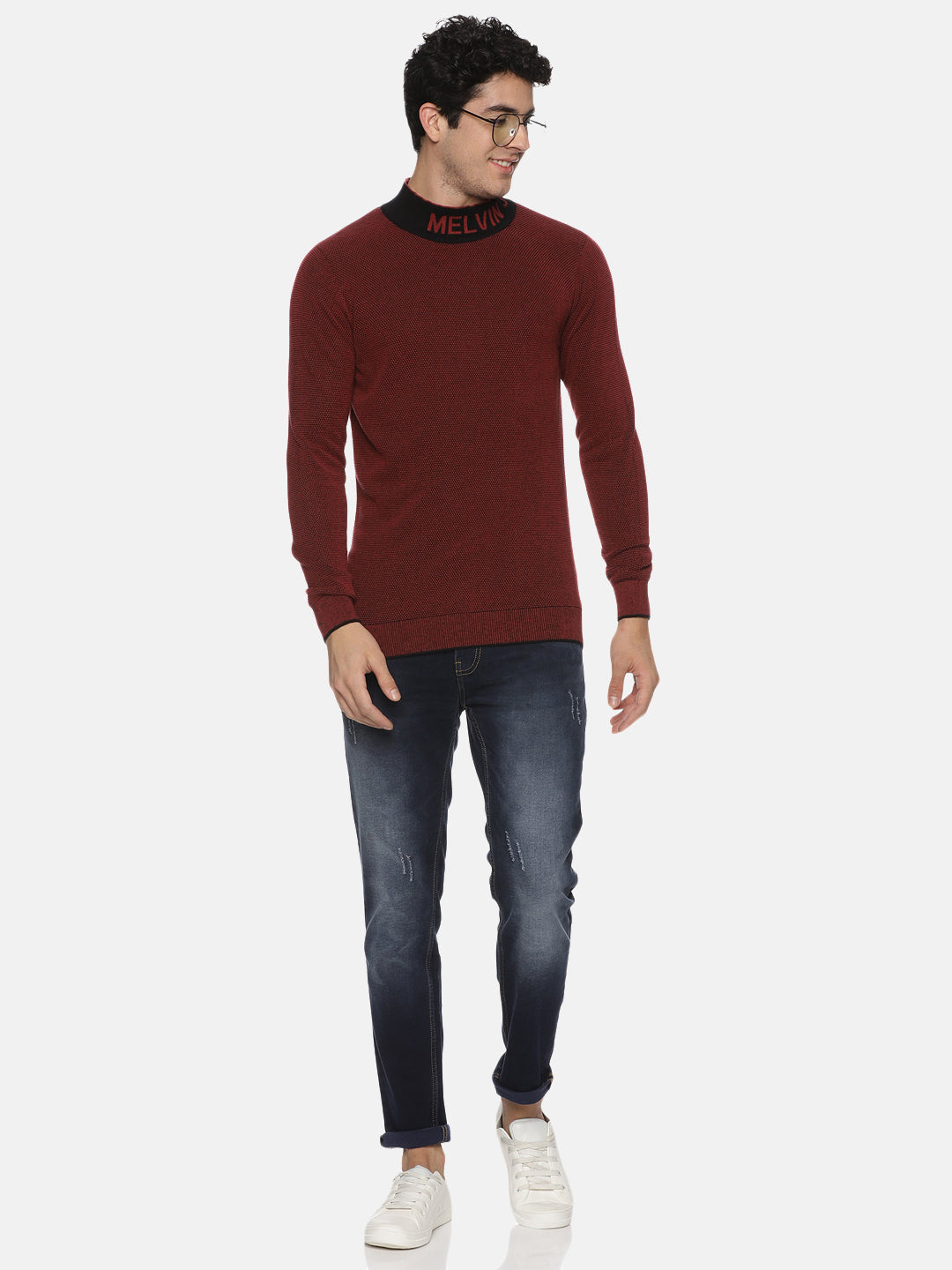 Classic Burgundy Knit Turtleneck Sweater