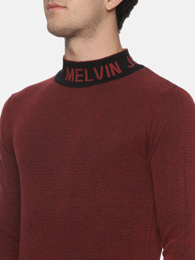 Classic Burgundy Knit Turtleneck Sweater