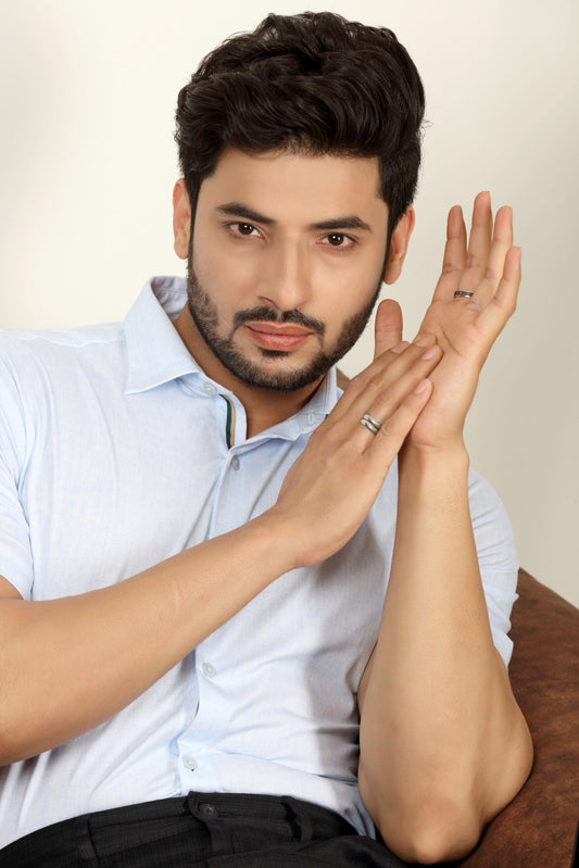 Premium Blue Marble Print Shirt