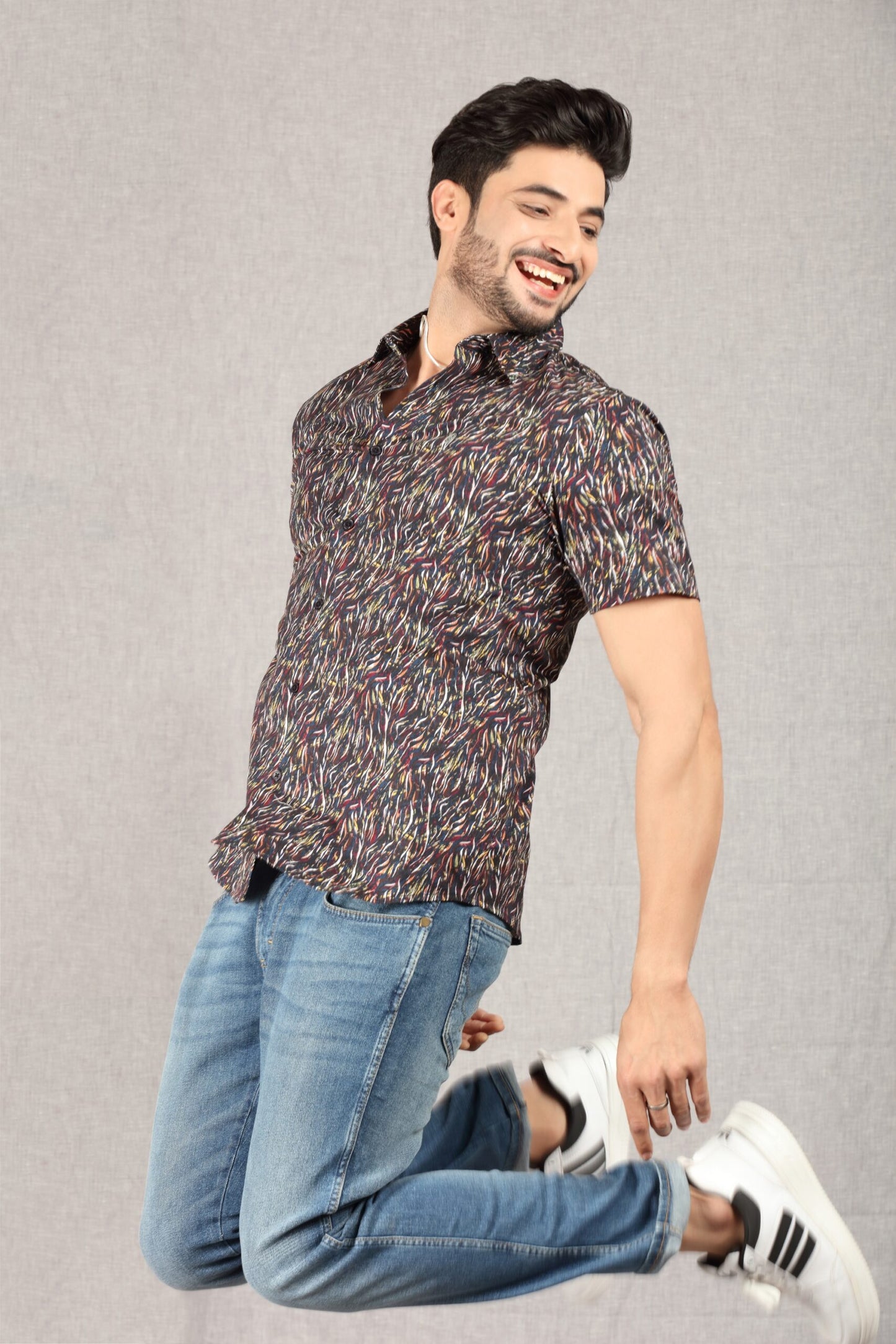 Premium Autumn Leaves Print Shirt