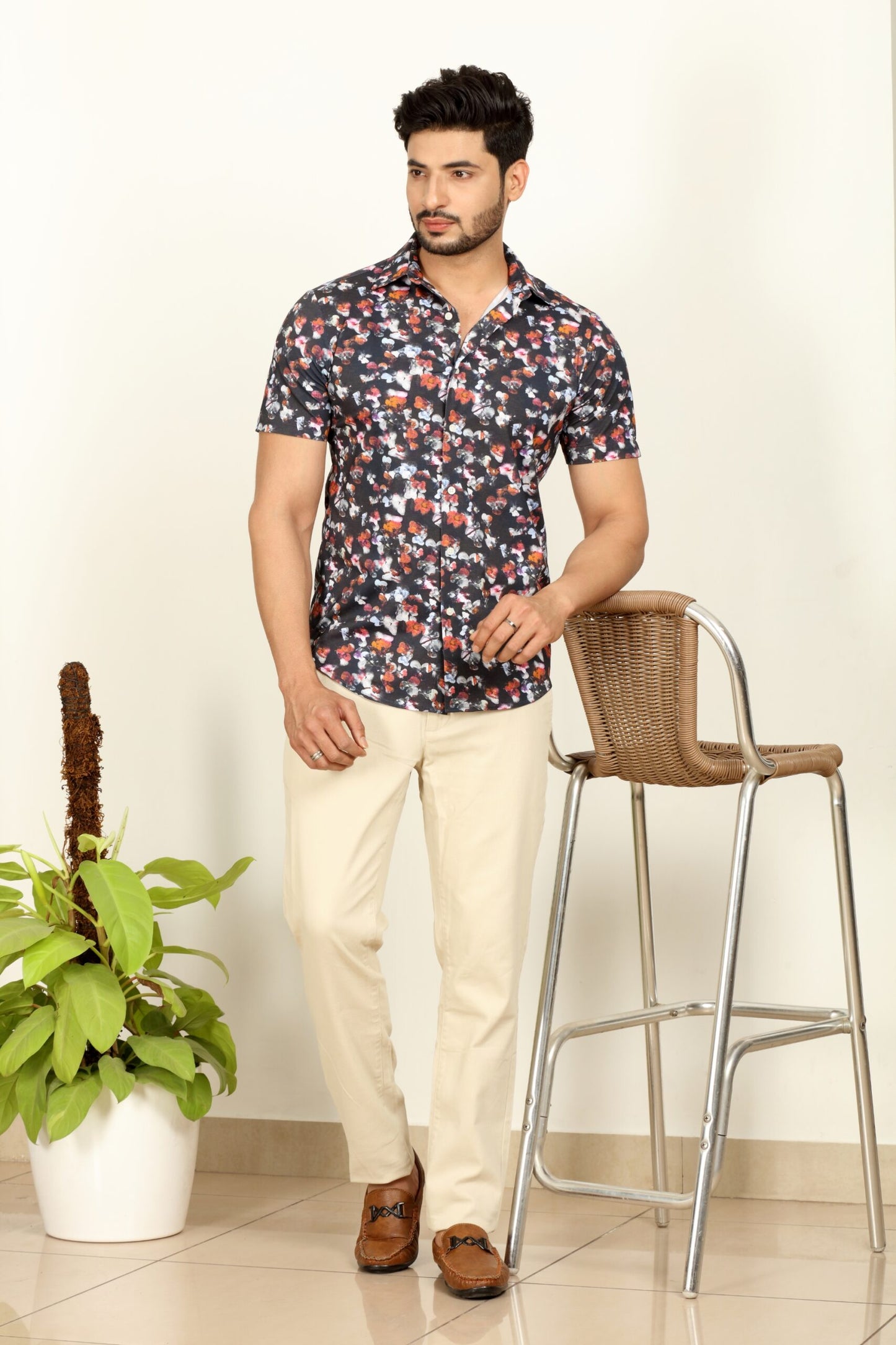 Premium Pseudo Floral Print Shirt
