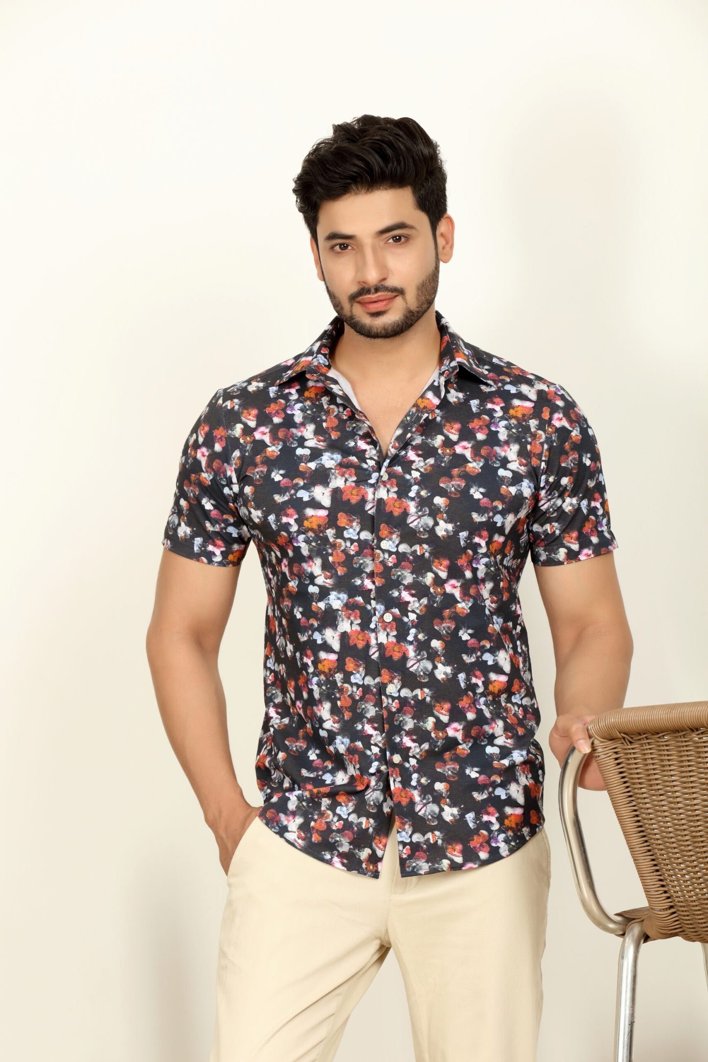 Premium Pseudo Floral Print Shirt