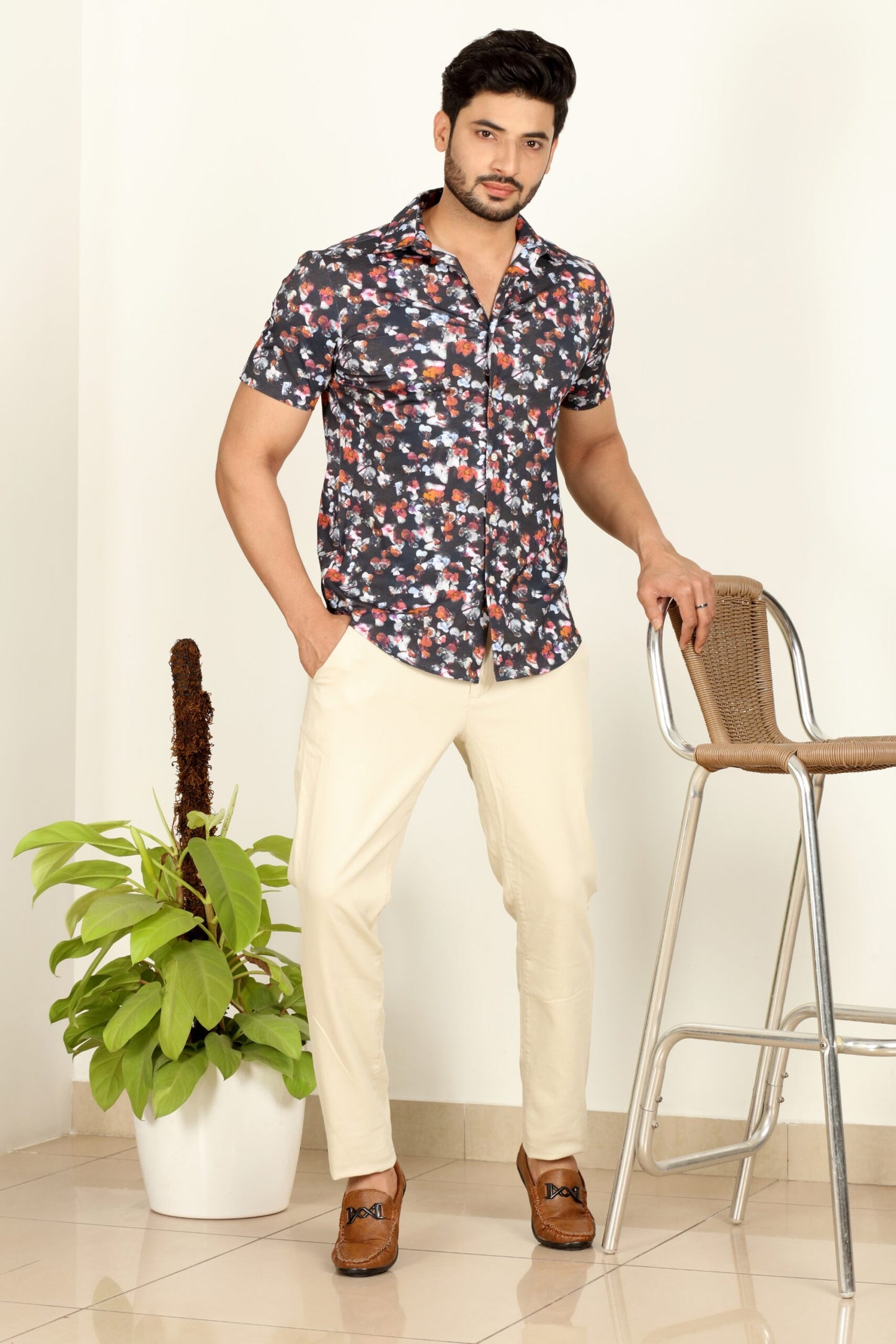 Premium Pseudo Floral Print Shirt