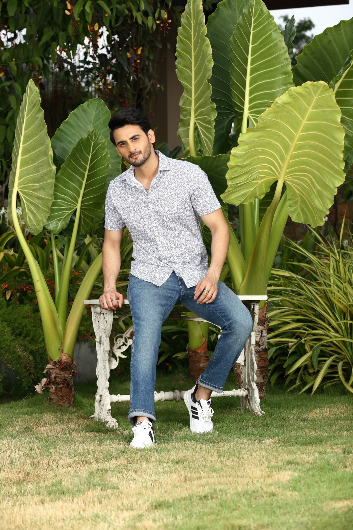 Premium Leafy Blue Print Shirt