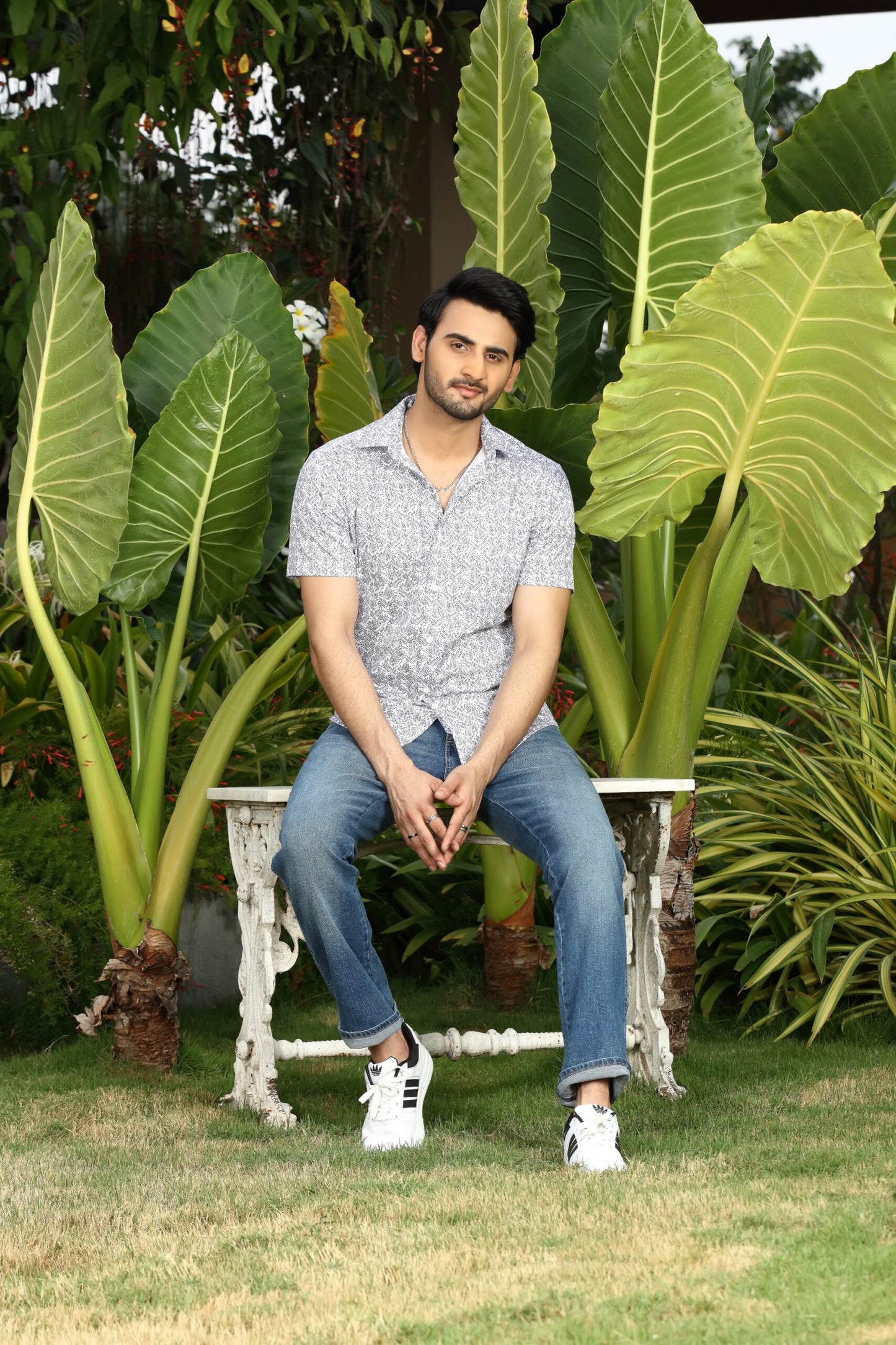 Premium Leafy Blue Print Shirt