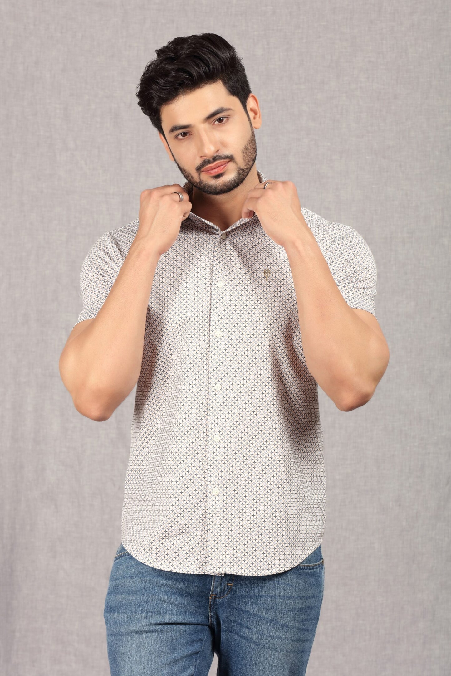 Premium Blue Tint Print Shirt