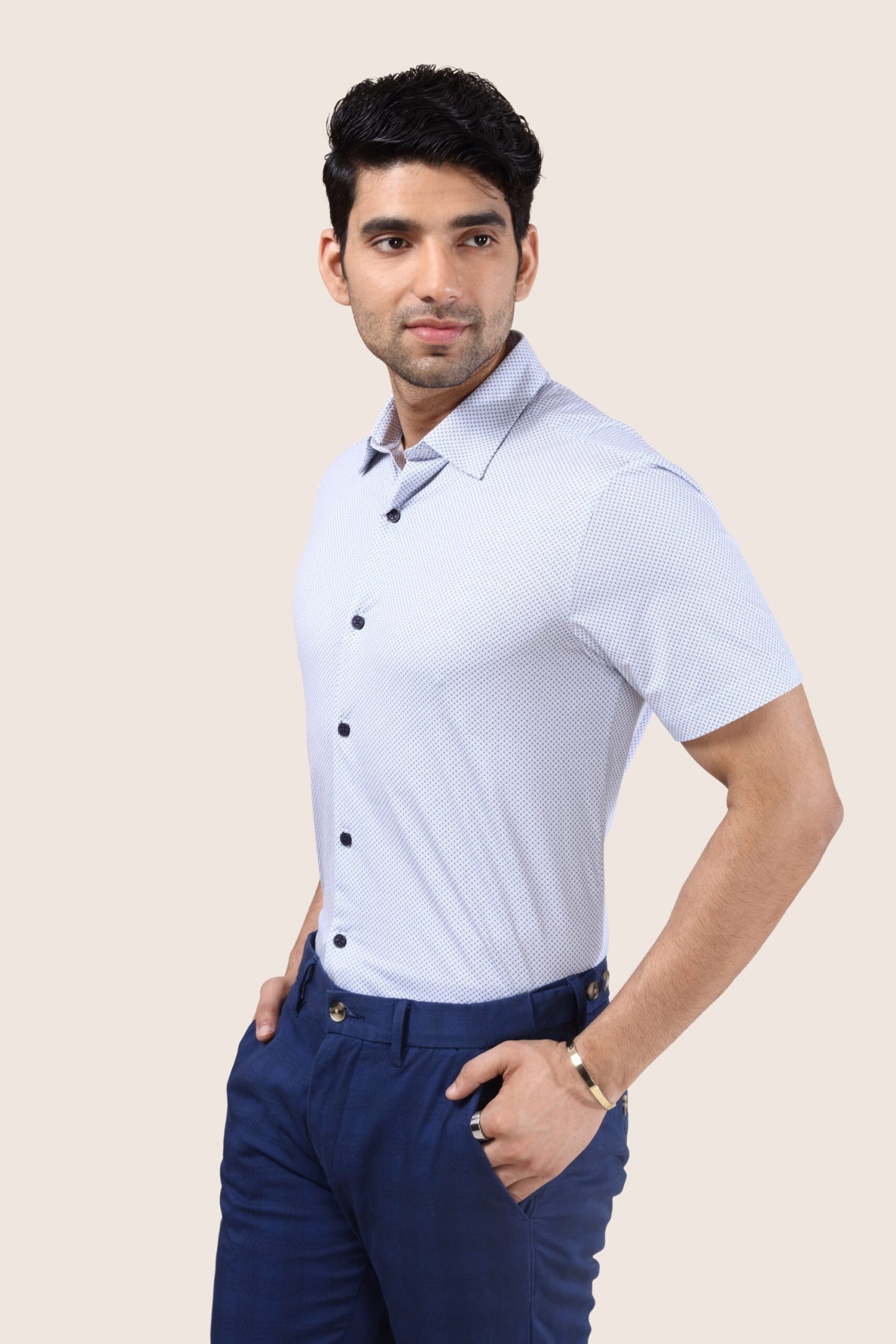 Premium Blue Dot Print Shirt