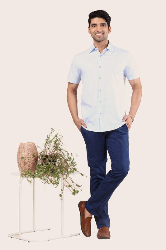 Premium Blue Leaves Print Shirt